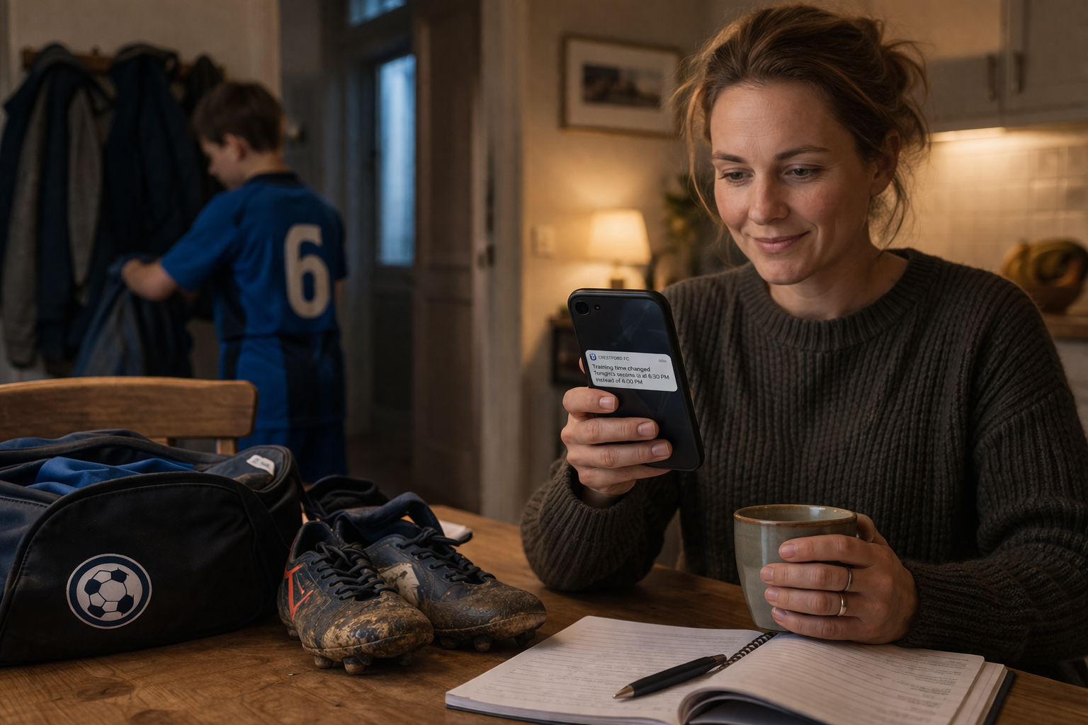 Parent receiving updates on phone